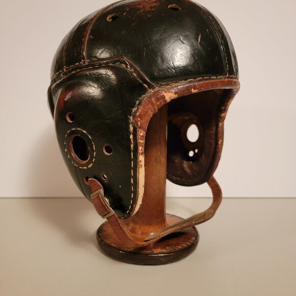 Vintage 1940's Leather Football Helmet - Picture 1 of 11
